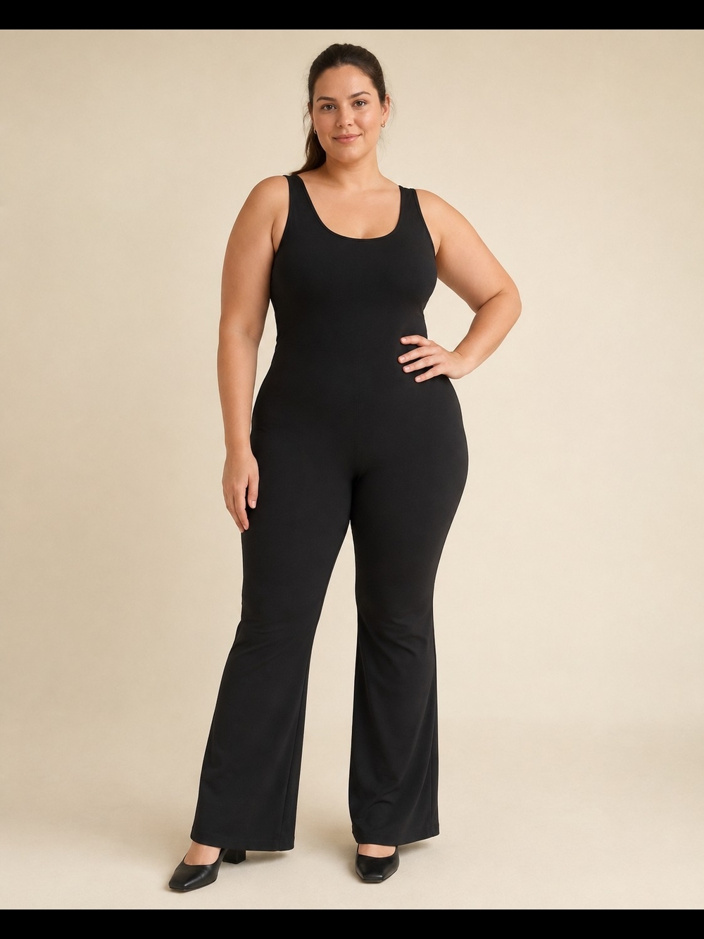 Fashion Nova Nova Sport Black Open-Back Flare Leg Jumpsuit Plus Size Y2K Sporty